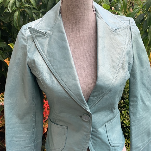 Bebe Winter Green Leather Jacket - Picture 2 of 10